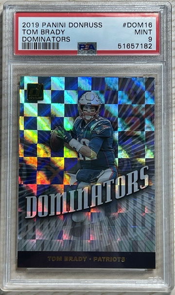 Tom Brady 2019 Panini Donruss Dominators #DOM-16 Silver Prizm Patriots PSA 9