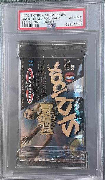1997 Skybox Metal Universe Basketball Series 1 Hobby Foil Pack PSA 8