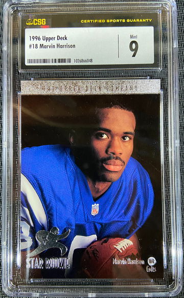 1196 Upper Deck Marvin Harrison ROOKIE CSG 9 MINT HOF!