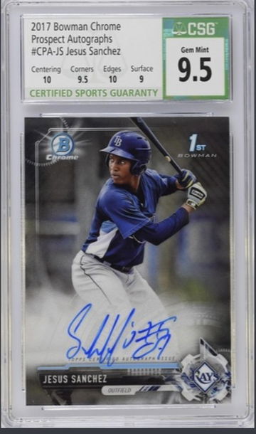 2017 Bowman Chrome #CPA-JS Jesus Sanchez Autographs CSG 9.5