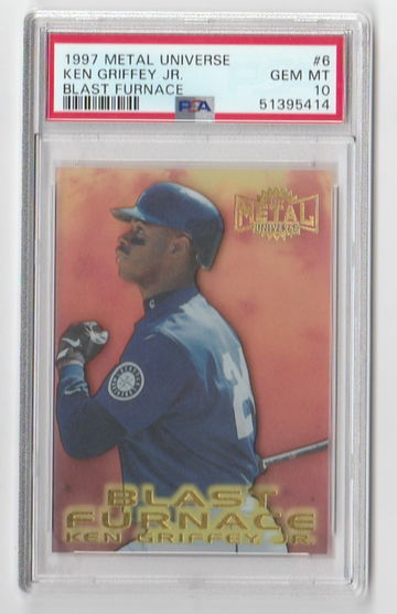 PSA 10 GEM MINT  1997 METAL UNIVERSE KEN GRIFFEY JR BLAST FURNACE #6