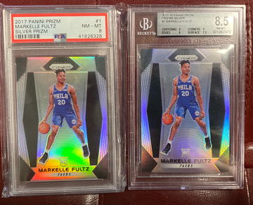 Lot 2 2017 silver prizm Markelle Fultz psa 8 bgs 8.5 RC #1