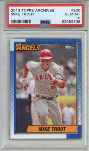 2013 TOPPS ARCHIVES #200 MIKE TROUT BASEBALL CARD ANGELS PSA 10 GEM MINT RARE