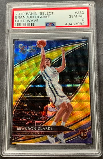 2019 Select Courtside Brandon Clarke Gold Wave PSA 10