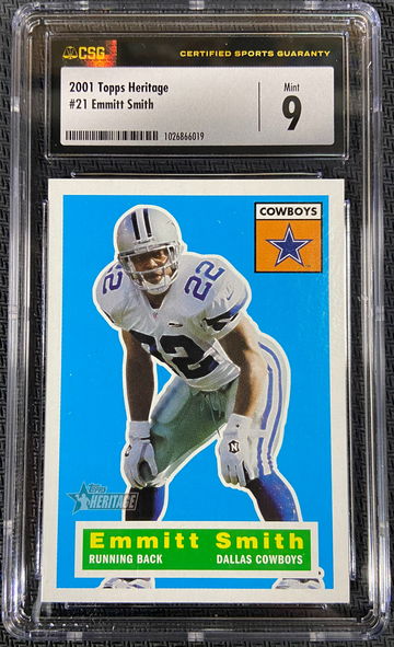 2001 Topps Heritage Emmitt Smith CSG 9 MINT HOF 