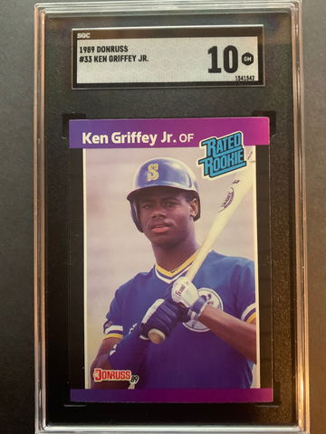 1989 Donruss Ken Griffey Jr. RC #33 Rated Rookie SGC 10 GEM MINT 