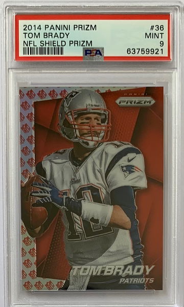 2014 Prizm Tom Brady #36  NFL SHIELD Prizm SN 42/75 PSA 9 