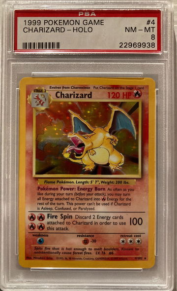 1999 Base Set Charizard Holo PSA 8