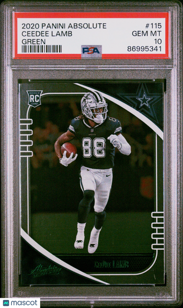 2020 Panini Absolute Ceedee Lamb #115 PSA 10 - Rookie - Cowboys - Green