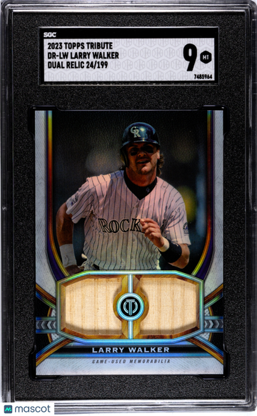 2023 Topps Tribute Larry Walker #DR-LW Dual Relic SGC 9