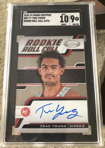 Trae Young 2018-19 Panini Certified Rookie Roll Call Autograph Auto SGC 9/10