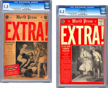 WORLD PRESS EXTRA! #1-2 CGC 1.5-4.5 EC COMICS RESPONSE TO CCA CENSORSHIP EC 1955