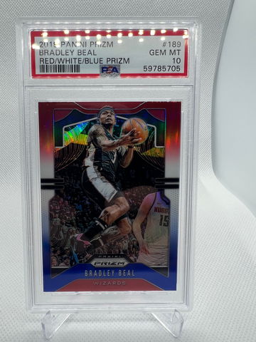2019 Panini Prizm Bradley Beal Red/White/Blue PSA 10