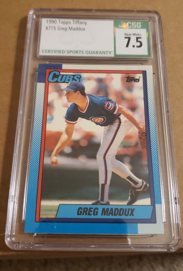 1990 topps tiffany greg maddux  csg 7.5