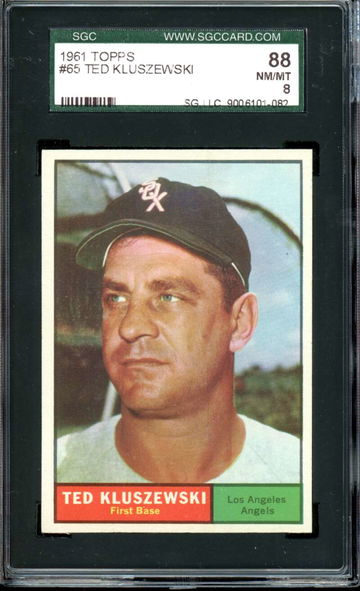 1961 Topps #65 Ted Kluszewski Angels SGC 8 NM/MT 88