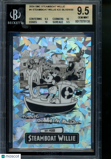 2024 SMC Steamboat Willie Steamboat Willie Ice Silver 37/50 #4 BGS 9.5