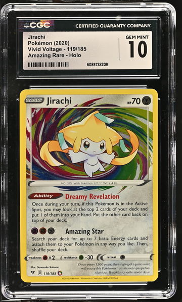 2020 Pokémon Sword & Shield Vivid Voltage Amazing Rare Jirachi #119/185 CGC 10