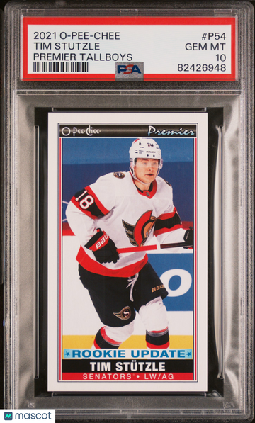 Tim Stutzle 2021 O-Pee-Chee Premier Tallboys Rookie Update #P54 - SSP - PSA 10