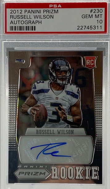 2012 Panini Prizm Russell Wilson RC Auto PSA 10