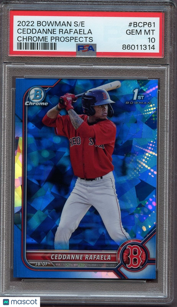 2022 Bowman Sapphire Edition Chrome Prospects Ceddanne Rafaela #BCP61 PSA 10