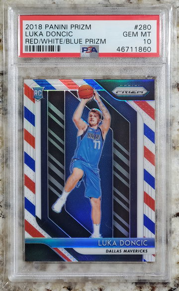 2018 Prizm Red White Blue LUKA DONCIC PSA 10