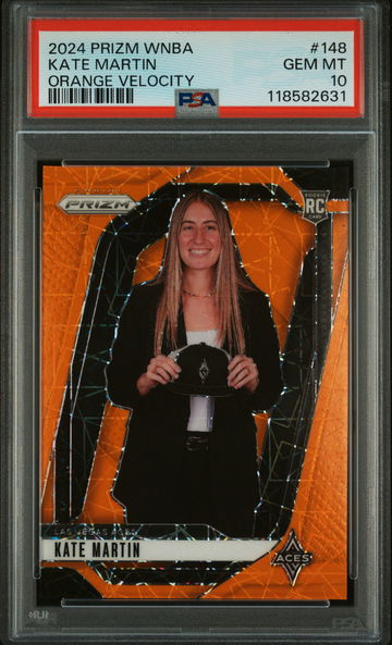 2024 Panini Prizm WNBA Orange Velocity Kate Martin #148 PSA 10