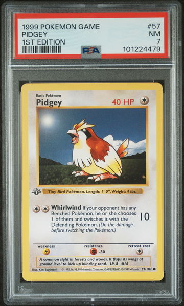 1999 Pokémon Game Pidgey #57 1st Edition PSA 7