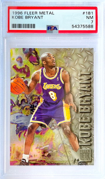Kobe Bryant RC 1996-97 Fleer Metal #181 Rookie Card PSA 7 Near Mint