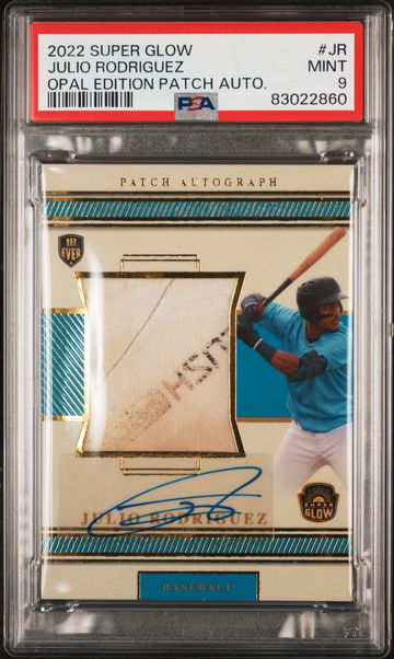 2022 Super Glow Opal Edition Patch Autographs Julio Rodriguez #JR /45 PSA 9
