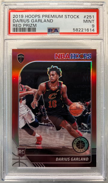 2019 panini hoops premium stock Darius garland red Prizm psa 9