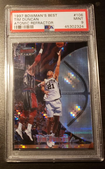 Tim Duncan 1997 Bowman's Best Atomic Refractor RC PSA 9