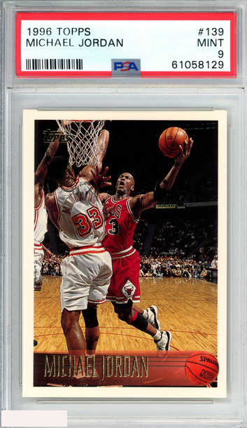 1996 TOPPS MICHAEL JORDAN #139 CHICAGO BULLS HOF PSA 9 MINT