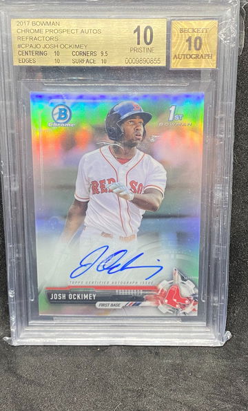 2017 Bowman Chrome Prospect Autos Refractor Josh Ockimey Pristine! 