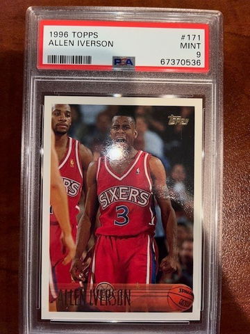 1996 Topps Allen Iverson PSA 9 RC