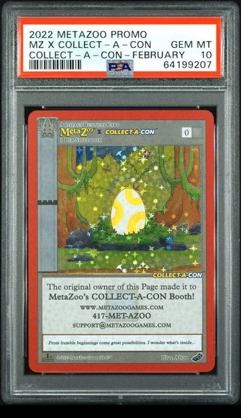 💎🔥 2022 Metazoo Promo METAZOO X COLLECT-A-CON 🥚 -Holo EGG PROMO PSA 10 🌲🐣