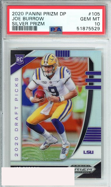 2020 PANINI PRIZM DP JOE BURROW #105 SILVER PRIZM ROOKIE RC PSA 10 GEM MT
