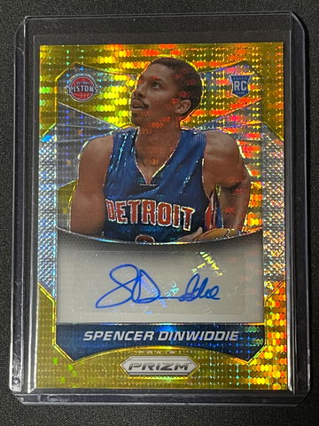 2014-15 Prizm Basketball Spencer Dinwiddie RC rookie auto Gold #’d 8/10
