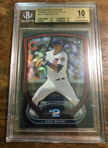 2015 BOWMAN CHROME PROSPECTS BOWMAN SCOUTS TOP 100 KRIS BRYANT BGS 10 PRISTINE