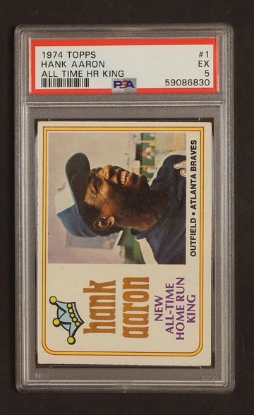 1974 Topps All Time Home Run King Hank Aaron #1 PSA 5