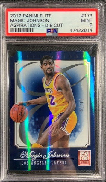 2012-13 Elite Aspirations Die-Cut /68 Magic Johnson #179 HOF PSA 9 MINT Pop 1