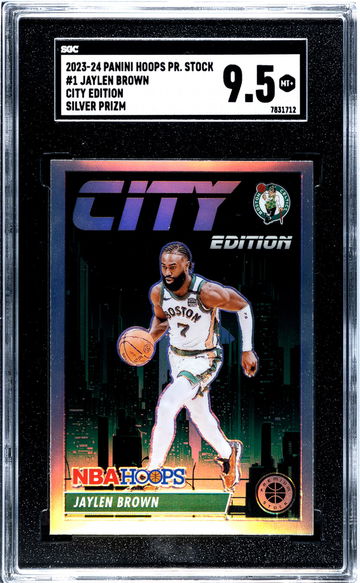 2023 NBA Hoops #1 Jaylen Brown City Edition SGC 9.5