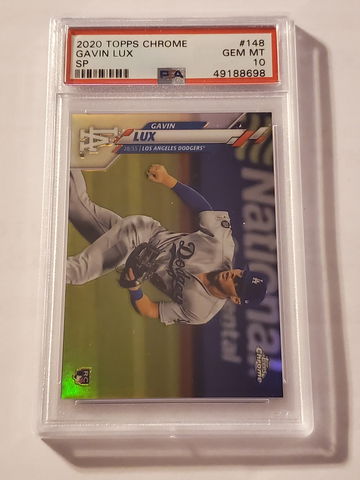 Gavin Lux 2020 Topps Chrome SP Refractor PSA 10