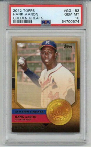 2012 TOPPS GOLDEN GREATS #GG-52 HANK AARON CARD BRAVES PSA 10 LOW POP