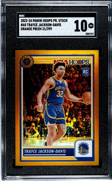 2023-24 Panini Hoops Prizm Orange Trayce Jackson-Davis #68 RC /299 SGC 10