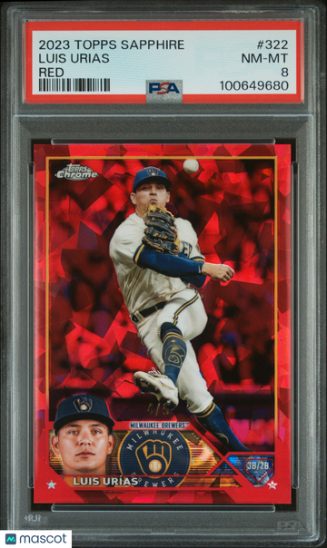 2023 Topps Chrome Sapphire Luis Urias #322 Red PSA 8