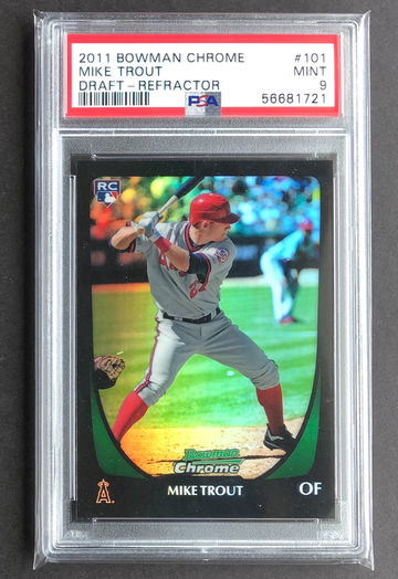2011 Bowman Draft Refractor Mike Trout PSA 9