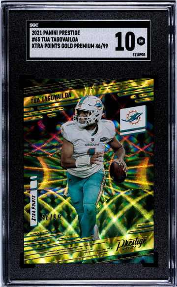 2021 Panini Prestige #65 Tua Tagovailoa Xtra Points Gold Premium /99 SGC 10