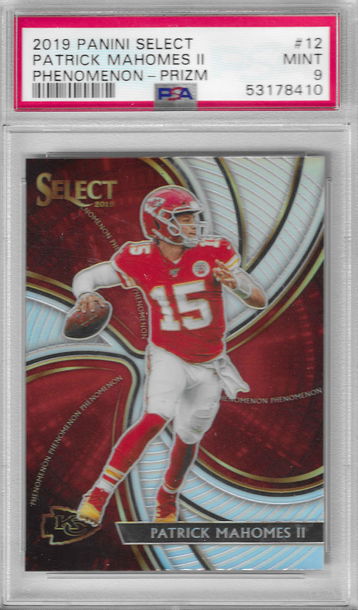 2019 Select Patrick Mahomes II Phenomenon Silver PSA 9