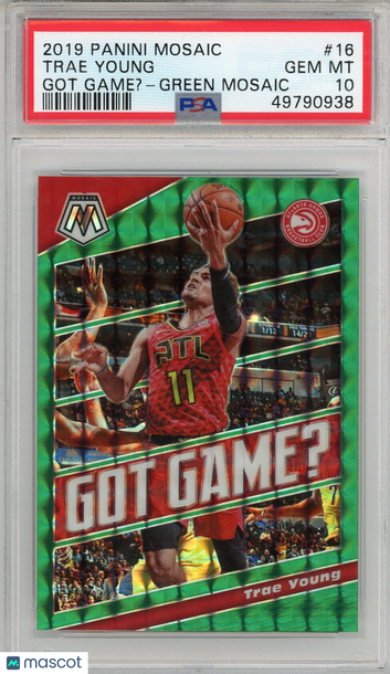 2019 Panini Mosaic Got Game? Trae Young #16 Green PSA 10