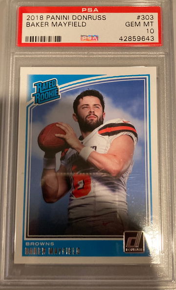 PSA 10 Baker Mayfield 2018 Panini Donruss Base #303